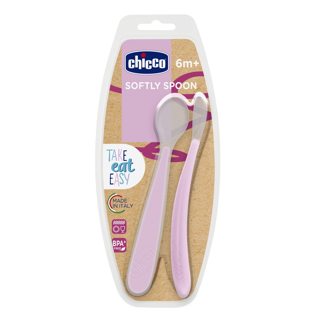 Colher de silicone rosa (2 pcs)